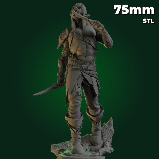 The Warrior 75mm STL Pre-Supported