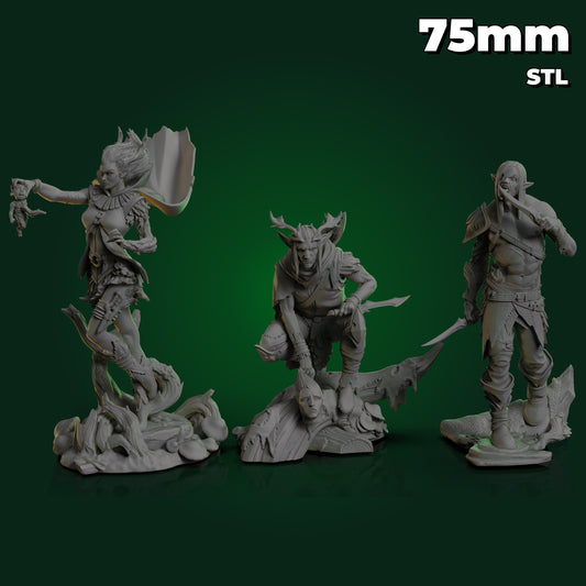 Bundle Wood Elf 75mm STL Pre-Supported
